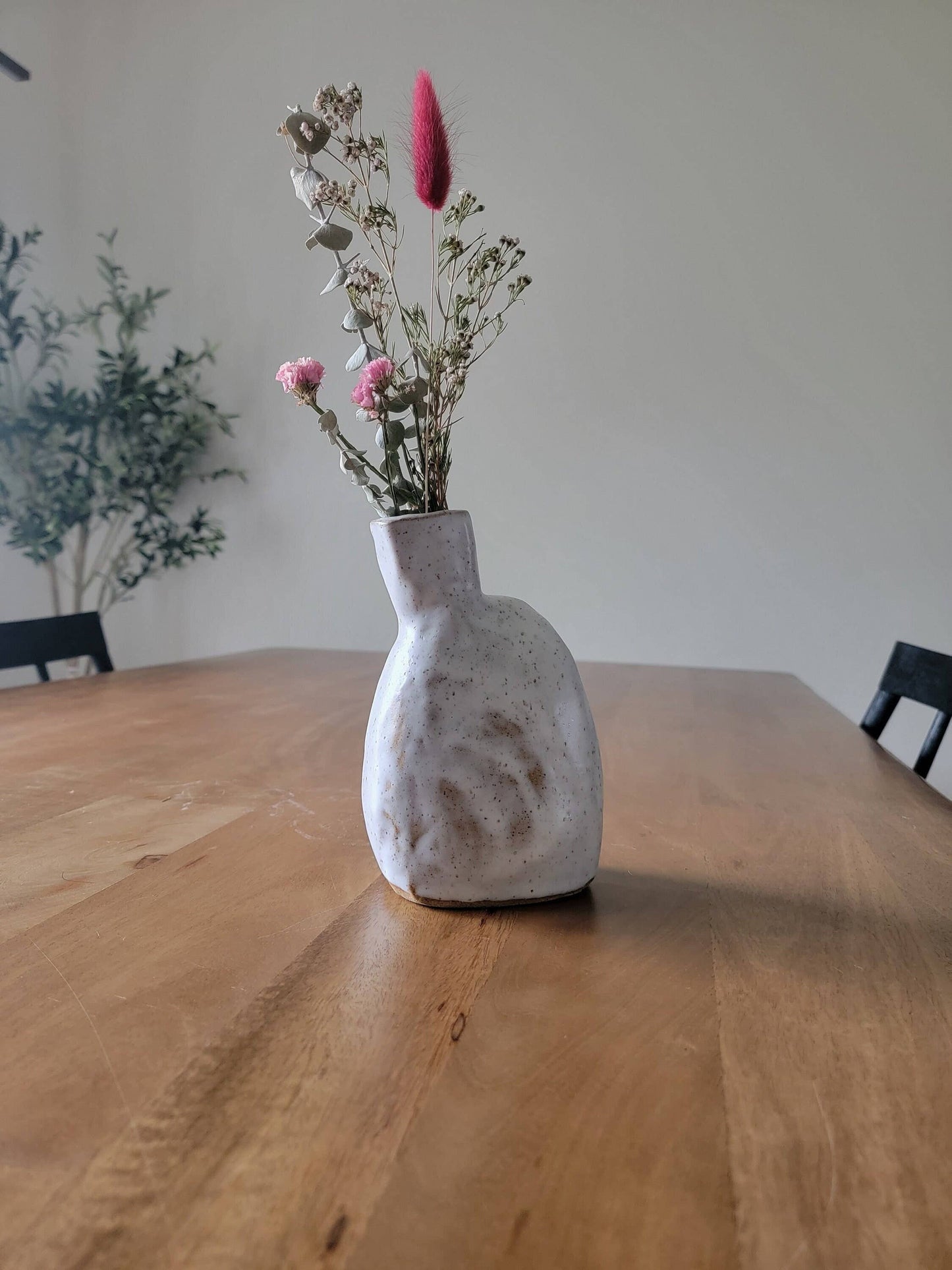 White Ceramic Modern Stone Ware Vase Handmade Pottery
