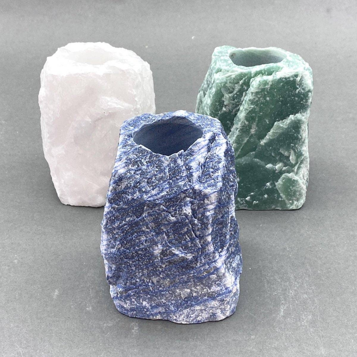 Assorted Gemstone Rough Tall Vase