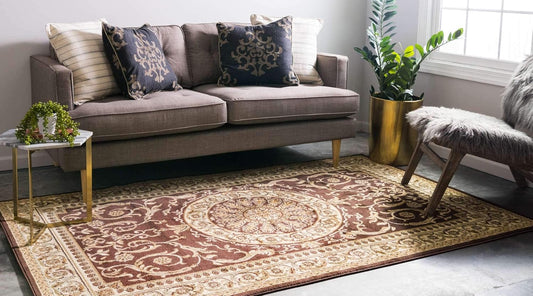 Traditional Classic Medallion Floral Motif Area Rug (2' 2 x 3' 0 Rectangular, Brown/ Ivory)
